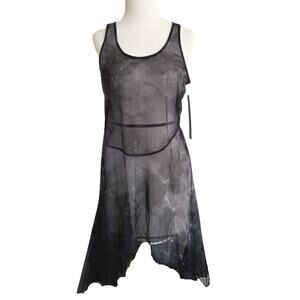 Simpli Shear Black Tie Dye Tank Beach Swim Coverup Size 14 NWT $110  #01